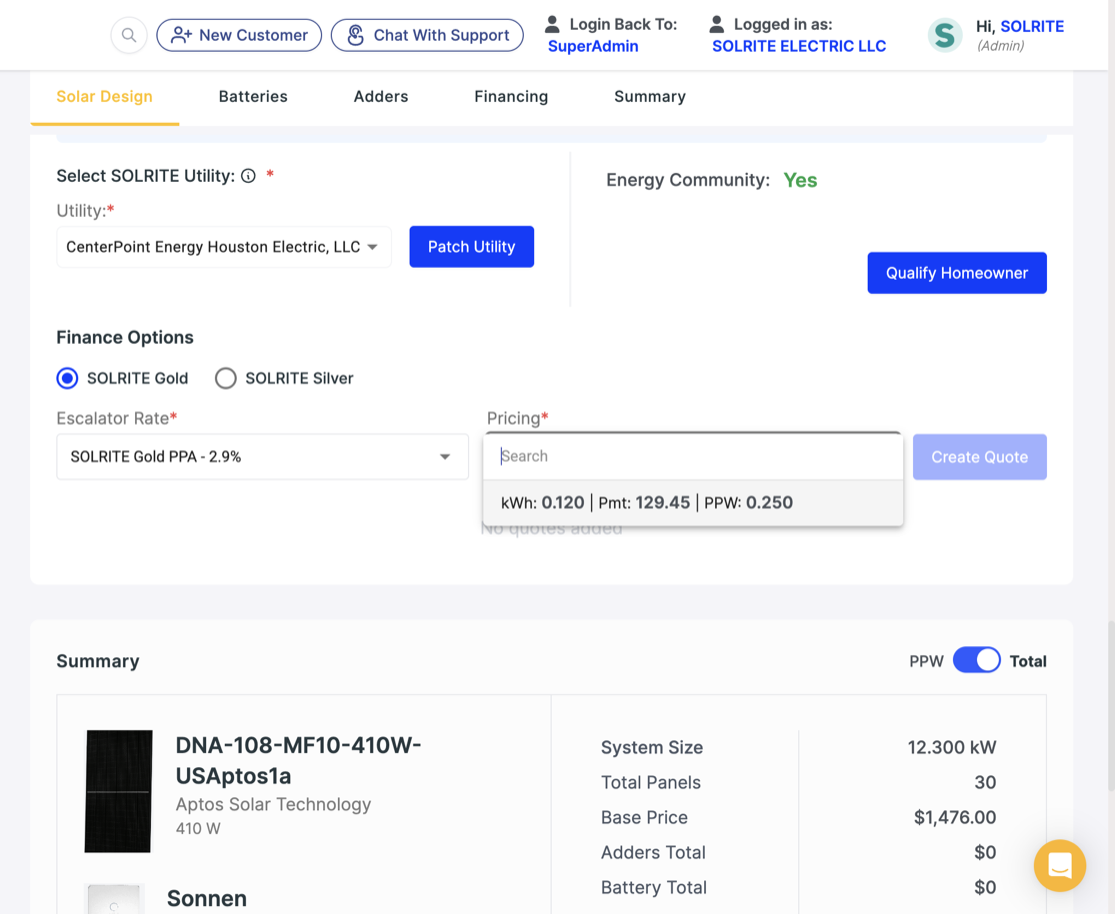 Picking pricing and creating the quote