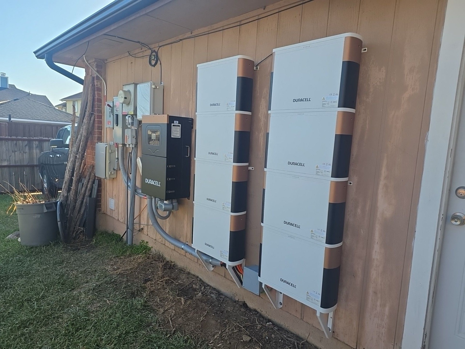 Duracell battery install - dual wall-mounted stacks with Power Center