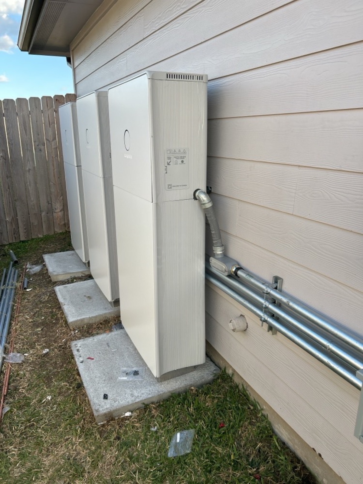 sonnen 11 battery install - three units outdoor